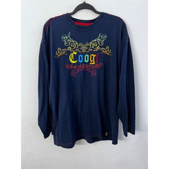 Coogi Y2K black gradient embroidery logo shirt mens size 3XL - Picture 1 of 5